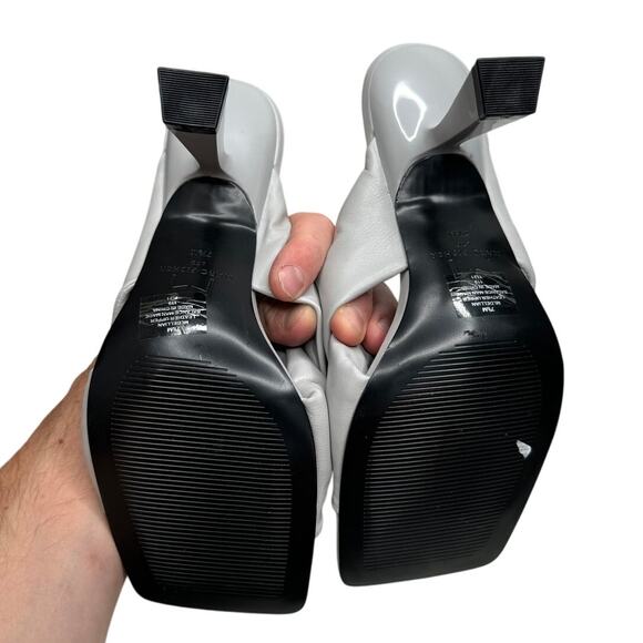 NEW Marc Fisher Dellian Gray Mule Knot Square Toe Slip On Leather Heel, Size 7.5 - Picture 7 of 9